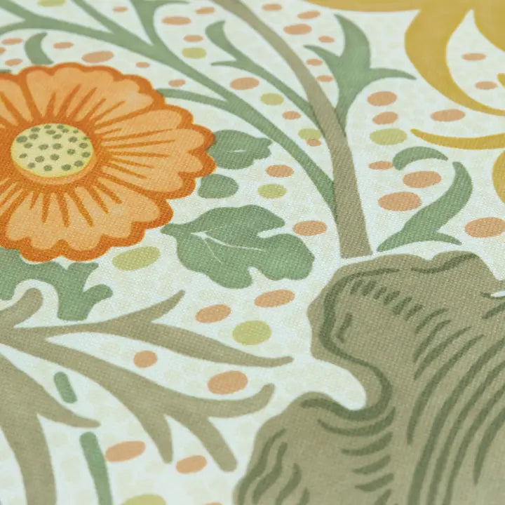 Tyynynpäällinen joka sopii ulkokäyttöön William Morris Seaweed Stone/Sunflower 50 x 50 cm