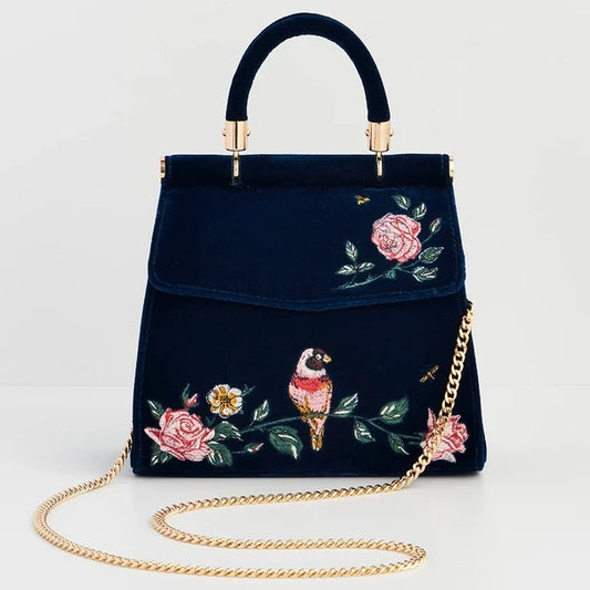 Käsilaukku Papukaija Rosy Posy tummansininen