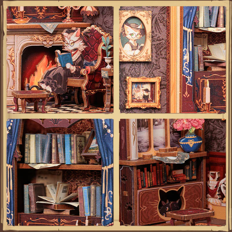 DIY Minimaailma kirjahyllyyn – Count Cats Study Book Nook