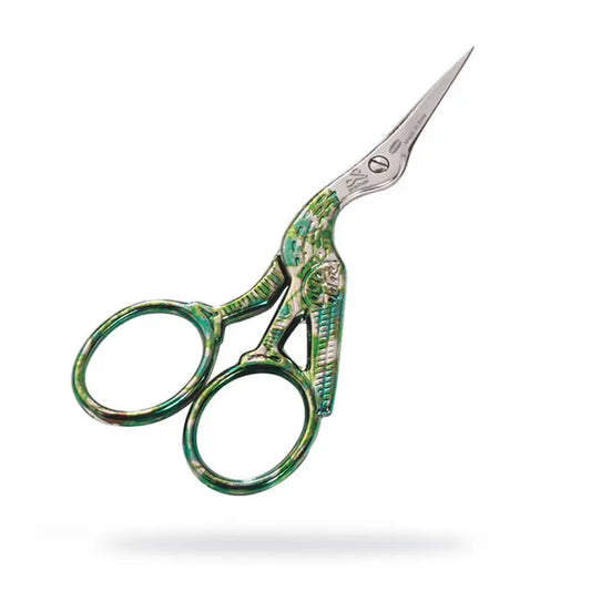 Pienet Kurkisakset Vihreä 9 cm - Stork embroidery scissors