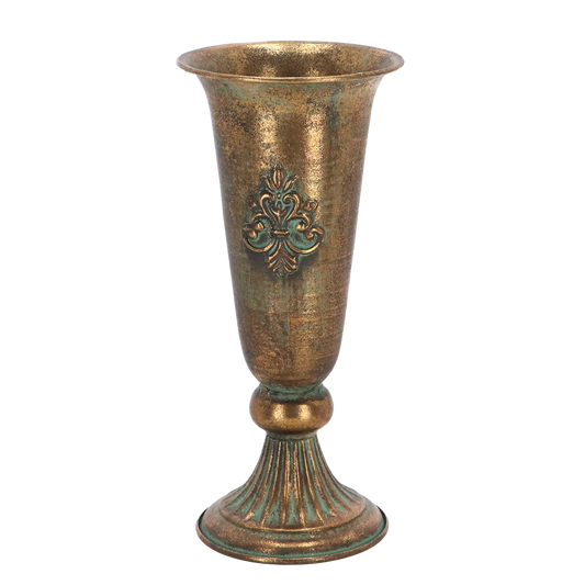 Korkea ja kapea vaasi Aged Metal, korkeus 28 cm