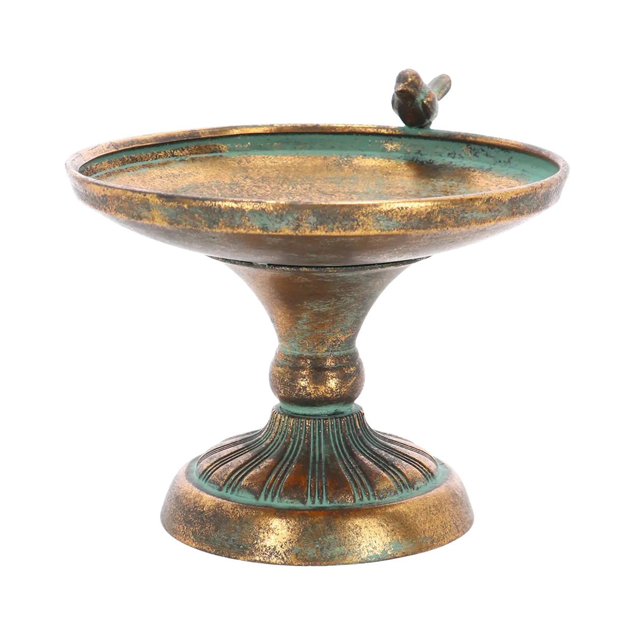 Lintujen kylpyallas lintu koristeella Aged Metal, halkaisija 23 cm