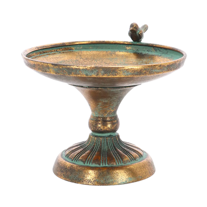 Lintujen kylpyallas lintu koristeella Aged Metal, halkaisija 23 cm
