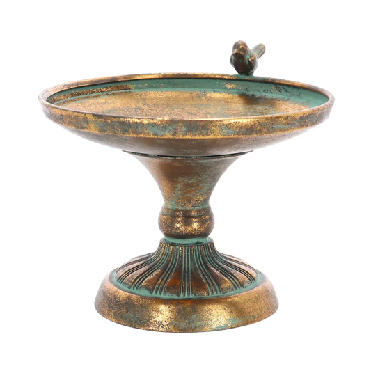 Lintujen kylpyallas lintu koristeella Aged Metal, halkaisija 23 cm