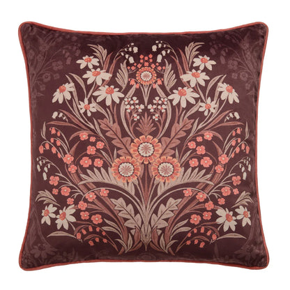 Tyynynpäällinen Kukat ruskea 43 x 43 cm (kaksipuolinen)