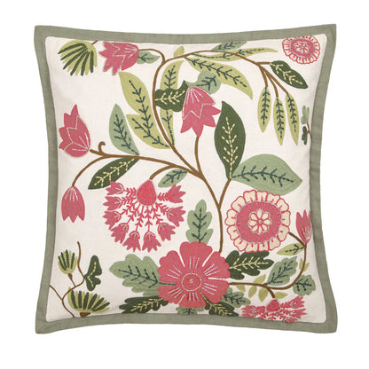 Tyynynpäällinen Aurelia - Pinkit kukat aplikoitu 43 x 43 cm