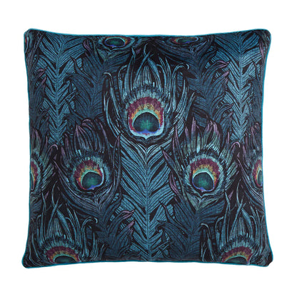 Tyynynpäällinen Riikinkukonsulka turkoosi 55 x 55 cm (kaksipuolinen)