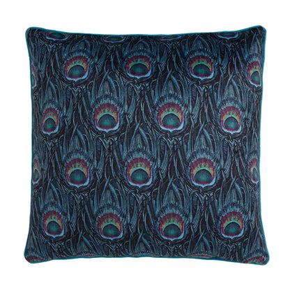 Tyynynpäällinen Riikinkukonsulka turkoosi 55 x 55 cm (kaksipuolinen)