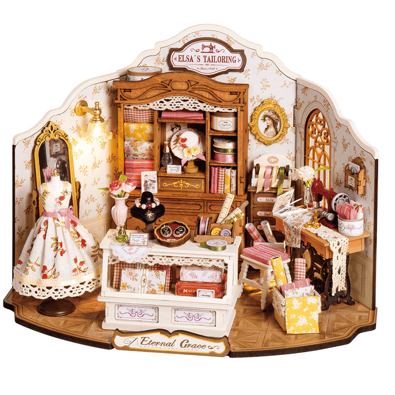 Elsa's Tailoring - koottava DIY miniatyyri