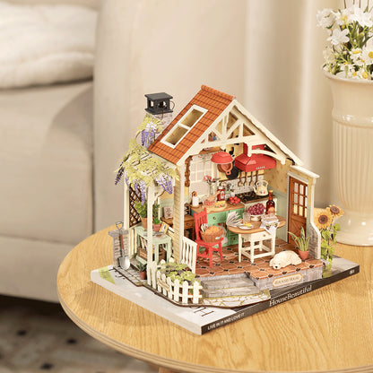 Sunlit Farmhouse Kitchen - koottava DIY miniatyyri