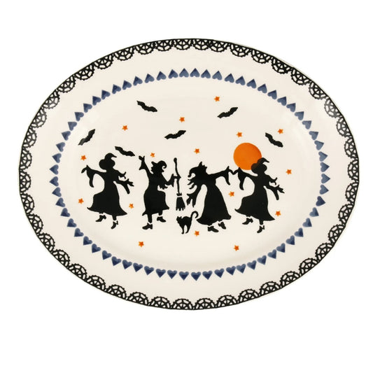 Dancing Witches -ovaali tarjoilulautanen 28,5 x 23 cm