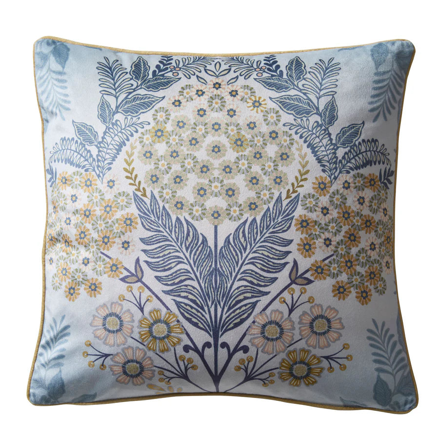 Tyynynpäällinen Kukat sininen 43 x 43 cm (kaksipuolinen)