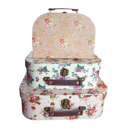 Pienet sisustus matkalaukut Vintage Roses 3 kpl  setti