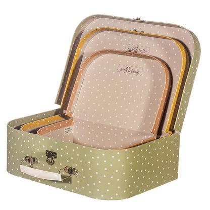 Pienet sisustus matkalaukut Polka dot 3 kpl  setti