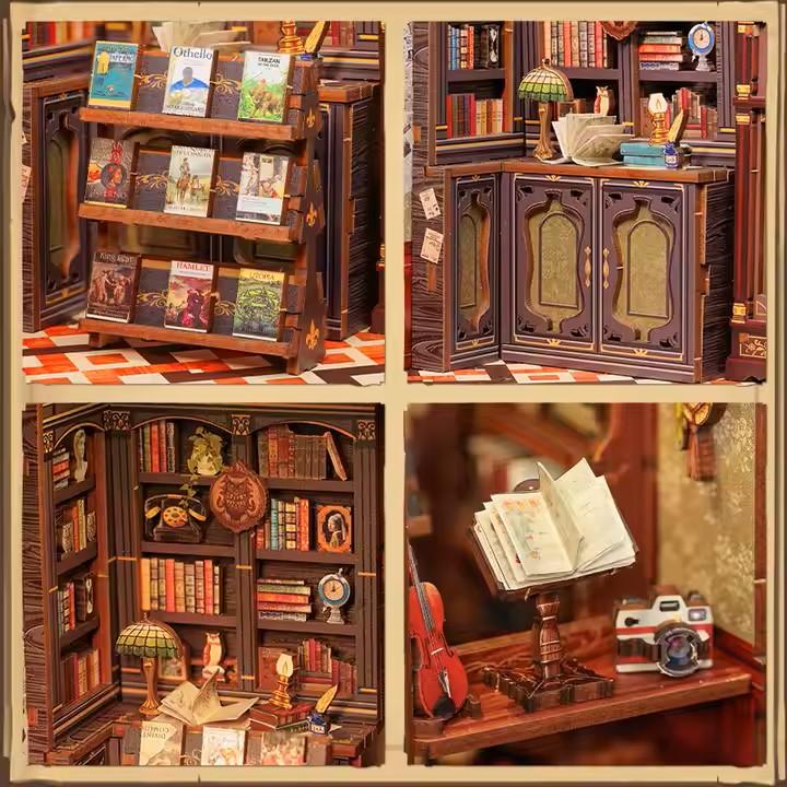 DIY Minimaailma kirjahyllyyn – Owl Bookstore Book Nook
