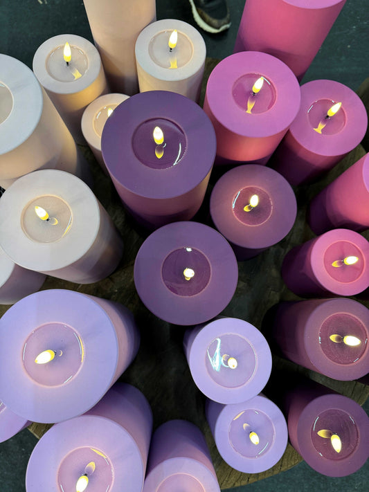 Led-kynttilä ulkokäyttöön Tumma pinkki (Magenta) halk. 7,5 cm