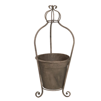 Metallinen ruukku köynnöstuella, korkeus 64 cm