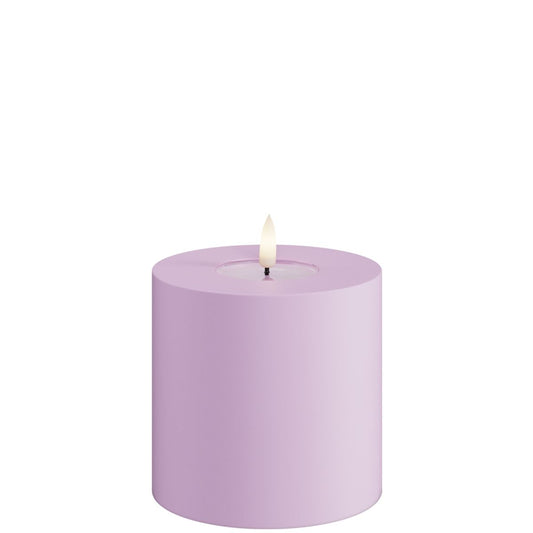 Led-kynttilä ulkokäyttöön Vaalea violetti (Lavendel) halk. 10 cm
