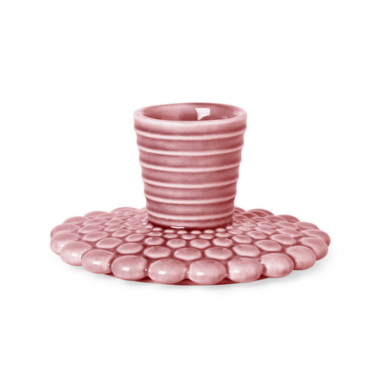 Kynttilänjalka Bubble Lines Dusty Rose - Pipanella