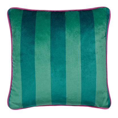Tyynynpäällinen Papukaija turkoosi pohja/raita 43 x 43 cm (kaksipuolinen)