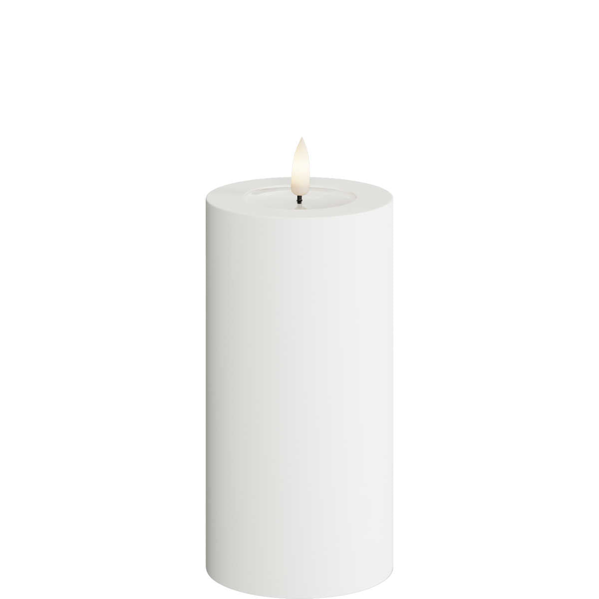 Led-kynttilä ulkokäyttöön valkoinen halk. 7,5 cm