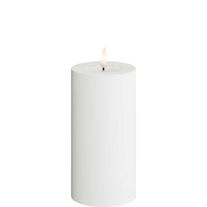 Led-kynttilä ulkokäyttöön valkoinen halk. 7,5 cm