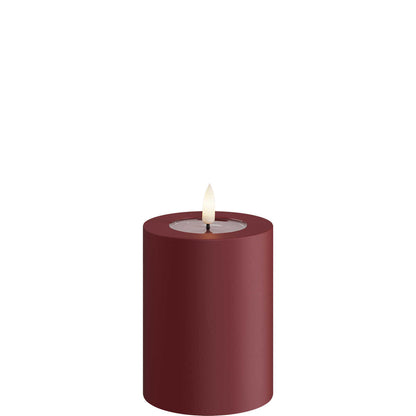 Led-kynttilä ulkokäyttöön Tummanpunainen (Bordeaux) halk. 7,5 cm