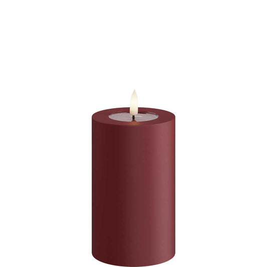 Led-kynttilä ulkokäyttöön Tummanpunainen (Bordeaux) halk. 7,5 cm