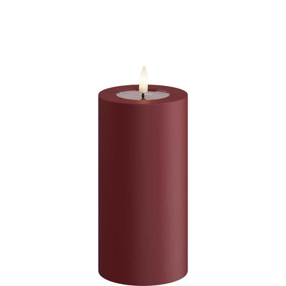 Led-kynttilä ulkokäyttöön Tummanpunainen (Bordeaux) halk. 7,5 cm