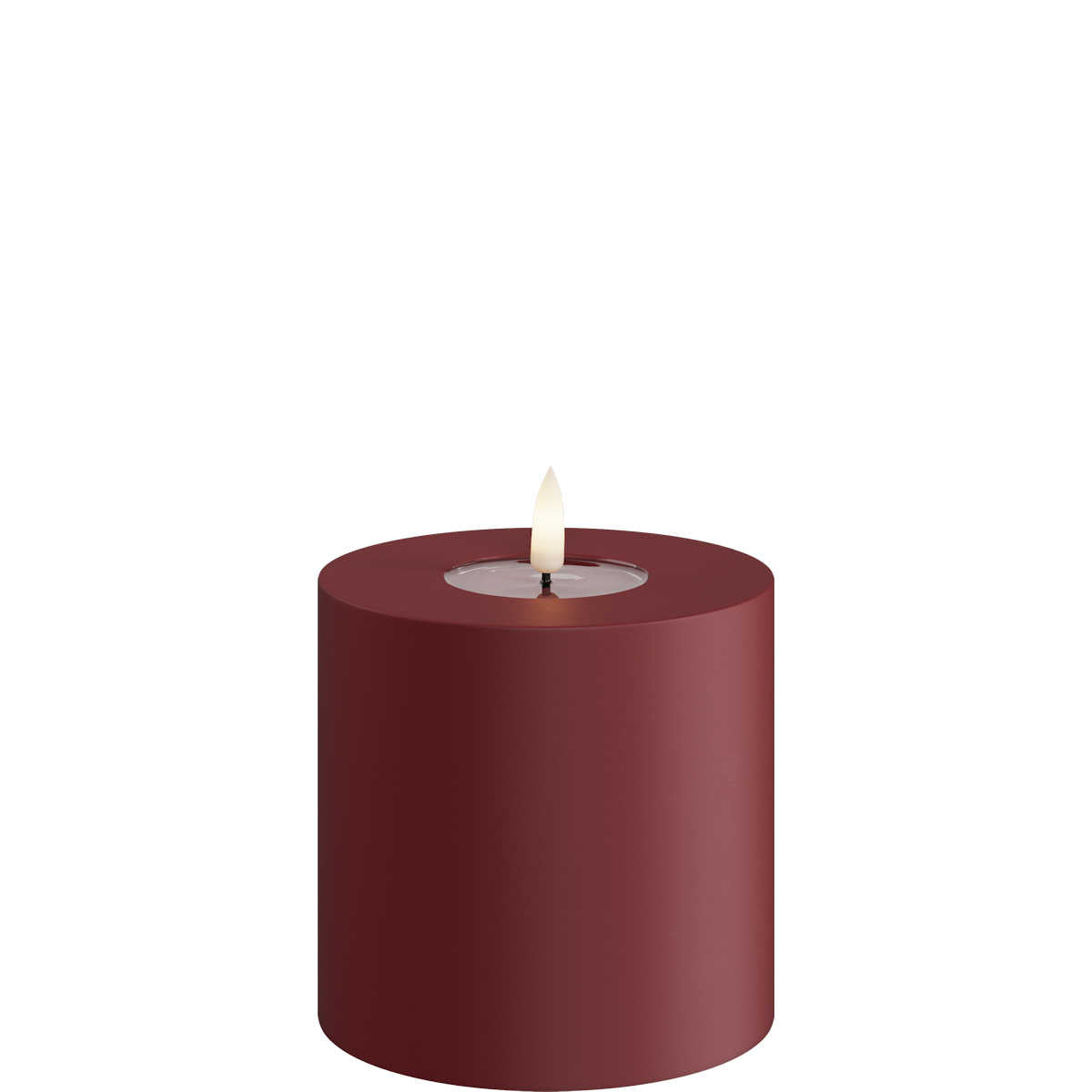 Led-kynttilä ulkokäyttöön Tummanpunainen (Bordeaux) halk. 10 cm