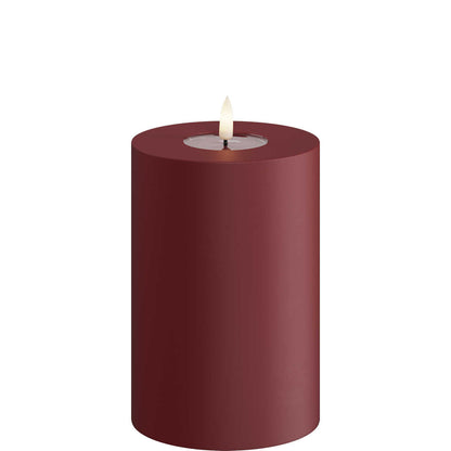 Led-kynttilä ulkokäyttöön Tummanpunainen (Bordeaux) halk. 10 cm
