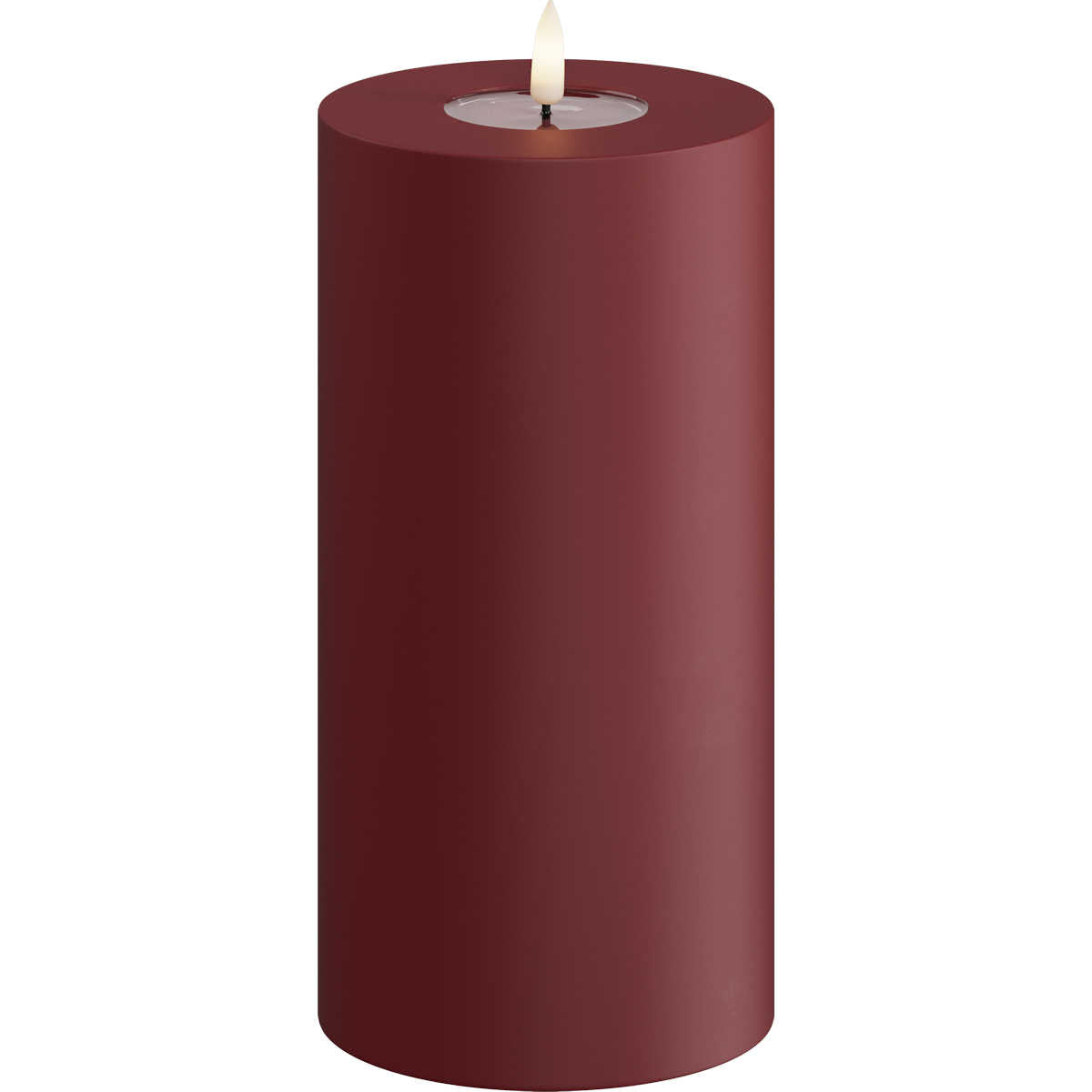 Led-kynttilä ulkokäyttöön Tummanpunainen (Bordeaux) halk. 10 cm