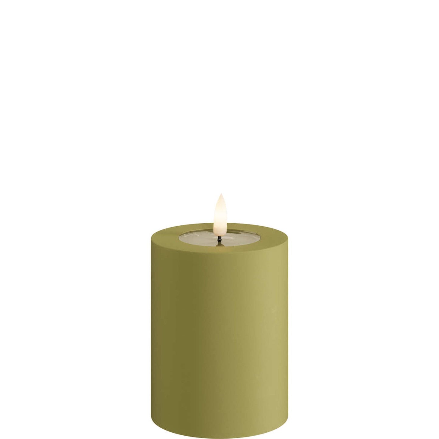 Led-kynttilä ulkokäyttöön Oliivinvihreä (Olive Green) halk. 7,5 cm