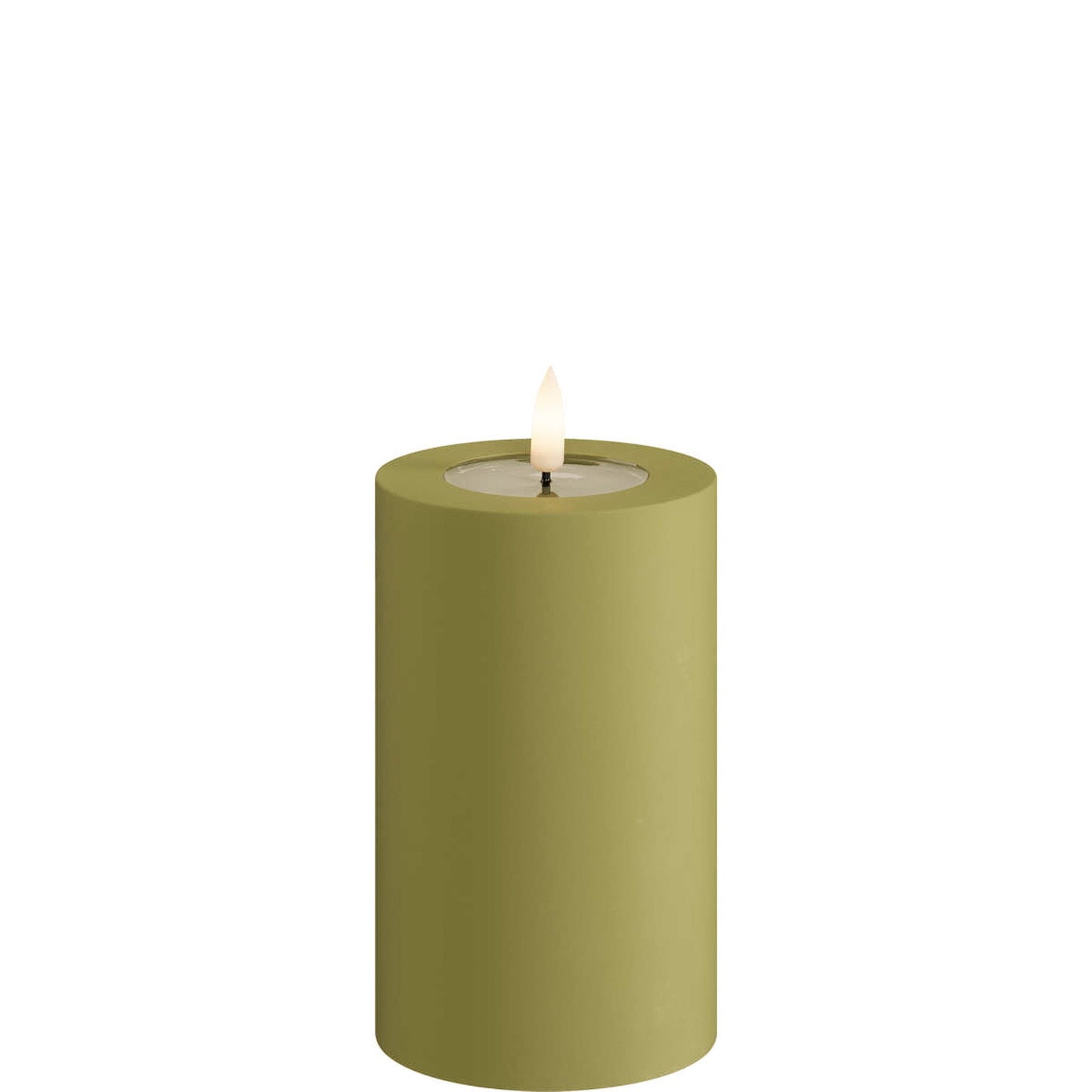 Led-kynttilä ulkokäyttöön Oliivinvihreä (Olive Green) halk. 7,5 cm