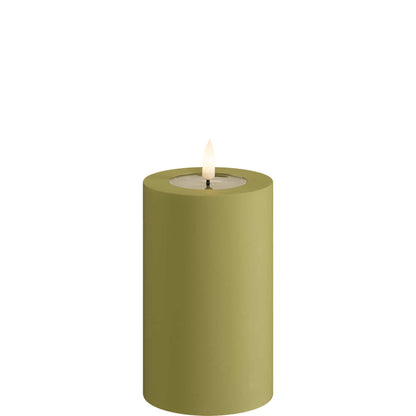 Led-kynttilä ulkokäyttöön Oliivinvihreä (Olive Green) halk. 7,5 cm