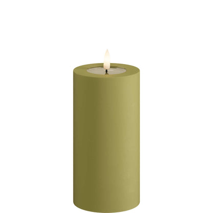 Led-kynttilä ulkokäyttöön Oliivinvihreä (Olive Green) halk. 7,5 cm