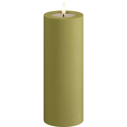 Led-kynttilä ulkokäyttöön Oliivinvihreä (Olive Green) halk. 7,5 cm