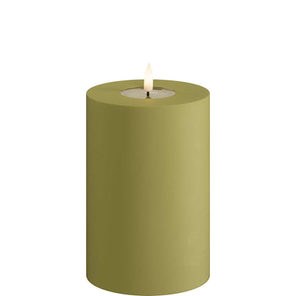 Led-kynttilä ulkokäyttöön Oliivinvihreä (Olive Green) halk. 10 cm