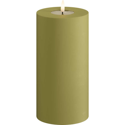 Led-kynttilä ulkokäyttöön Oliivinvihreä (Olive Green) halk. 10 cm