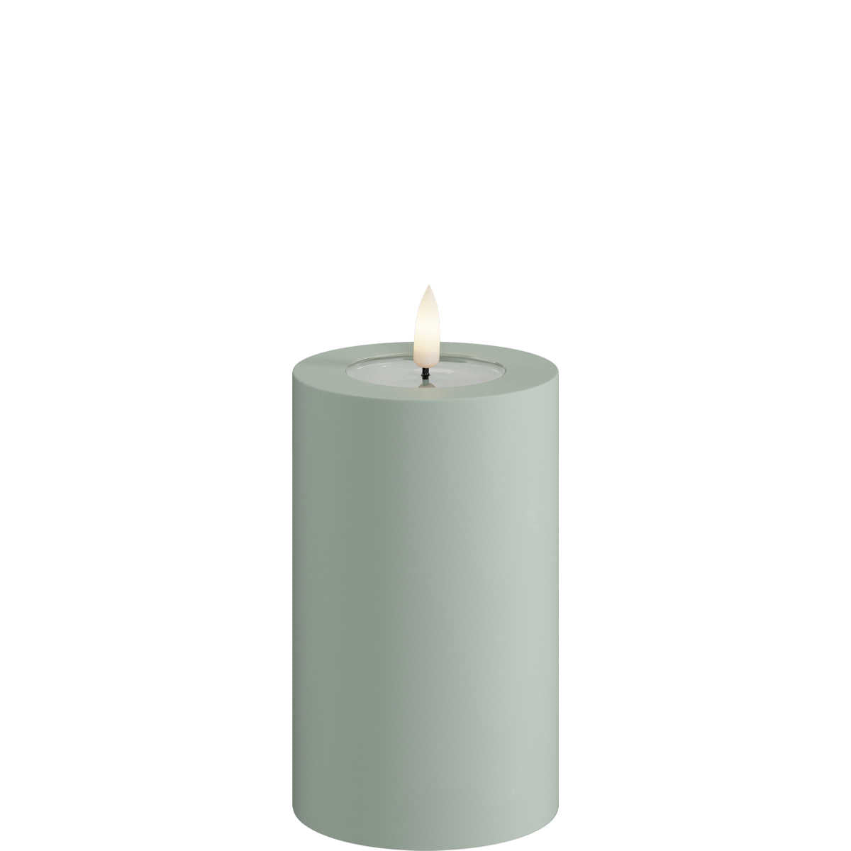 Led-kynttilä ulkokäyttöön Salvian vihreä (Salvie Green) halk. 7,5 cm