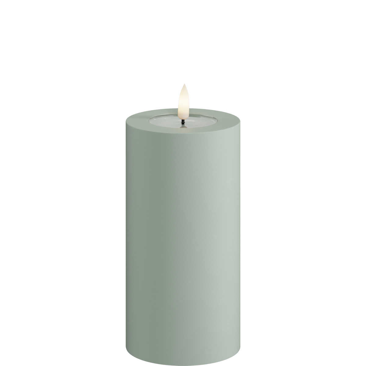 Led-kynttilä ulkokäyttöön Salvian vihreä (Salvie Green) halk. 7,5 cm