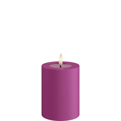 Led-kynttilä ulkokäyttöön Aniliininpunainen (Magenta) halk. 7,5 cm
