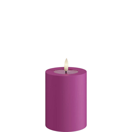 Led-kynttilä ulkokäyttöön Aniliininpunainen (Magenta) halk. 7,5 cm
