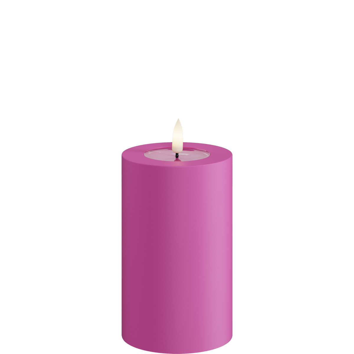 Led-kynttilä ulkokäyttöön Tumma pinkki (Magenta) halk. 7,5 cm
