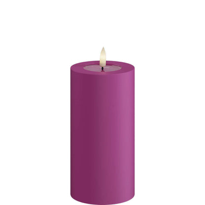 Led-kynttilä ulkokäyttöön Aniliininpunainen (Magenta) halk. 7,5 cm