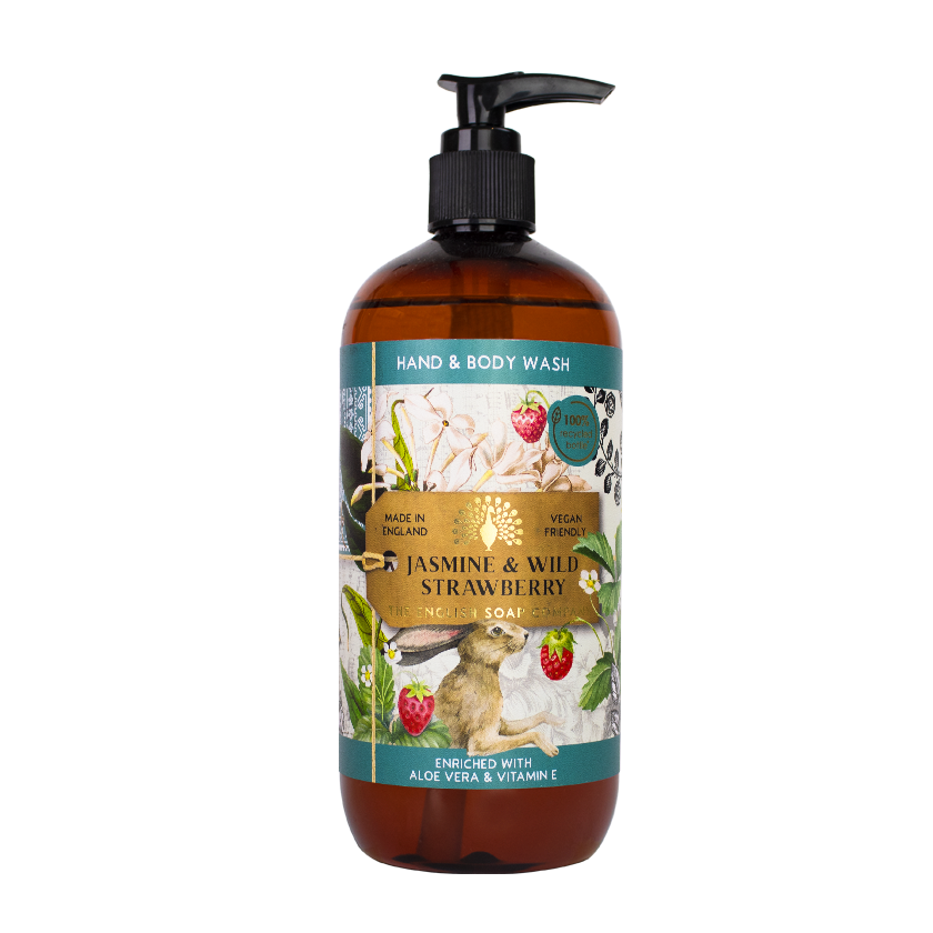 Nestesaippua Jasmiini ja metsämansikka - Jasmine and Wild Strawberry Hand and Body Wash 500 ml