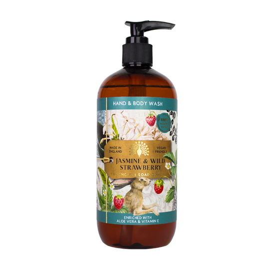 Nestesaippua Jasmiini ja metsämansikka - Jasmine and Wild Strawberry Hand and Body Wash 500 ml
