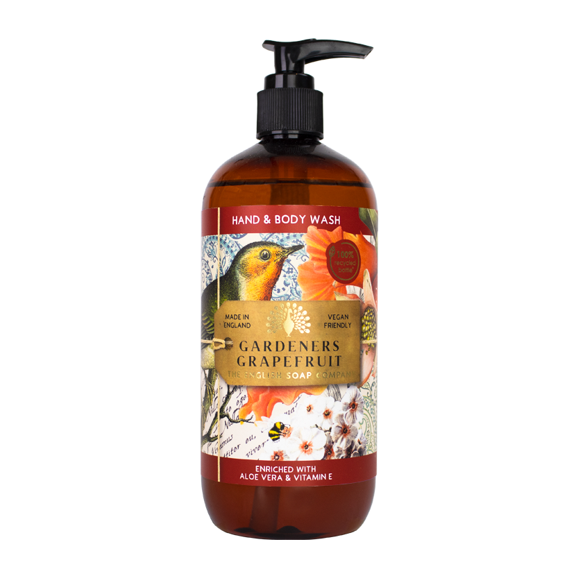 Puutarhurin palasaippua, käsivoide ja saippuapussi lahjalaatikko Gardeners Pink Grapefruit