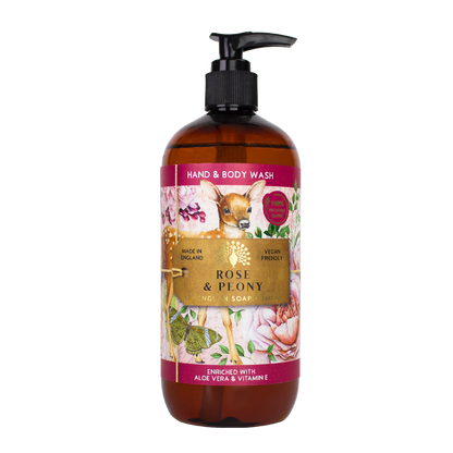 Nestesaippua Ruusu ja pioni - Rose and Peony Hand and Body Wash 500 ml