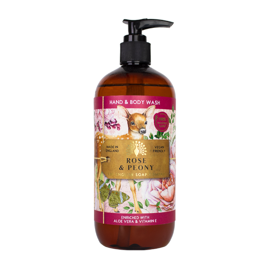Nestesaippua Ruusu ja pioni - Rose and Peony Hand and Body Wash 500 ml